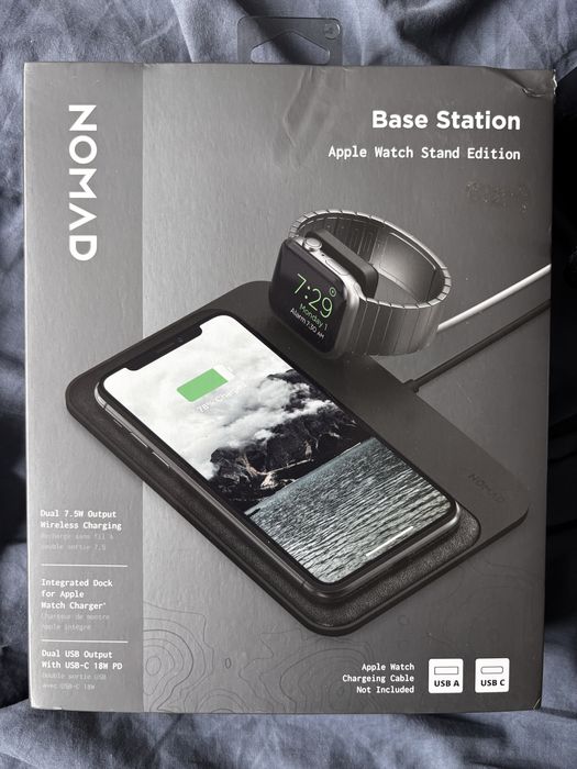 Nomad Leather Power Delivery Base Station Apple Watch Wireless Charger