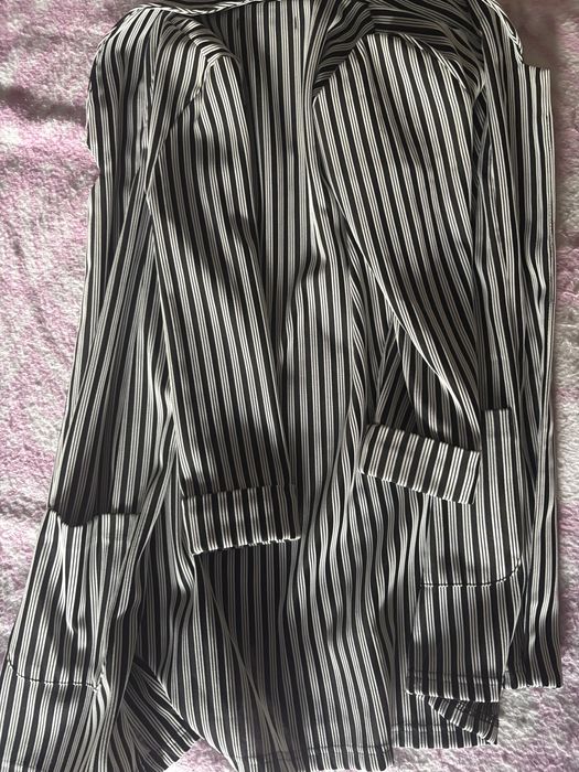 Sacou/Blazer lejer cu dungi alb negru