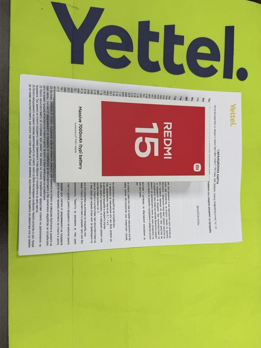***ЧИСТО НОВ 128GB Xiaomi Redmi 15 6GB Гаранция Yettel 3г. 2029 Black / Черен