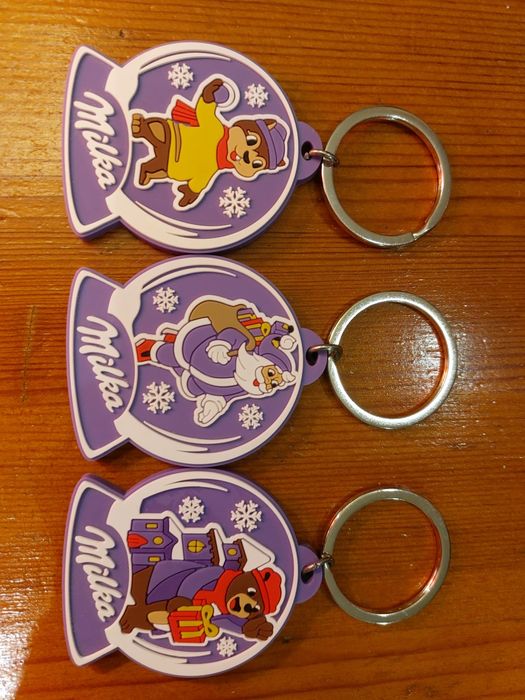 Комплект от 3 Milka ретро  гумени ключодържателя