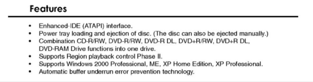 Hitachi LG Super-Multi DVD Drive GSA-H10N 16x Dual Layer IDE ATAPI DVD