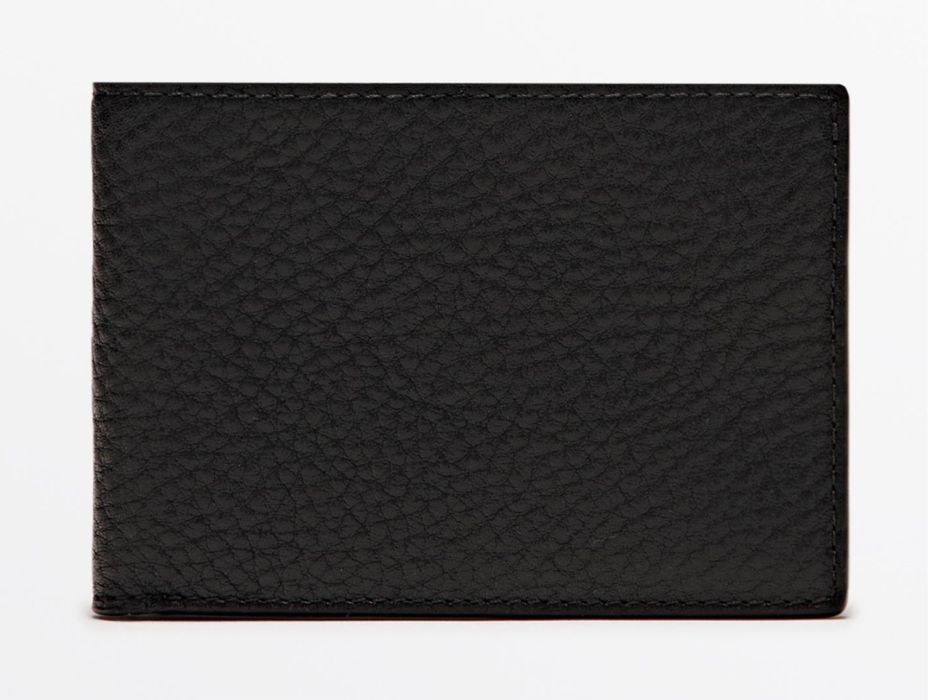 Massimo Dutti Хоризонтален кожен портфейл от естествена напа