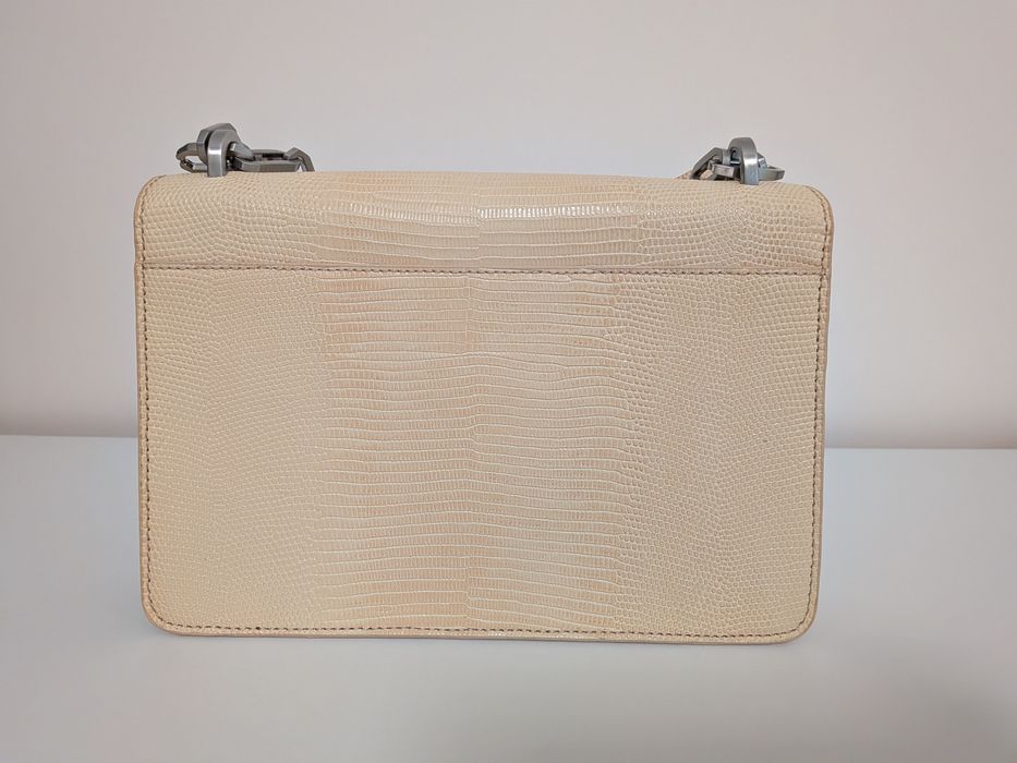 Geantă de umăr bej Guess Luxe originală piele cu lanț