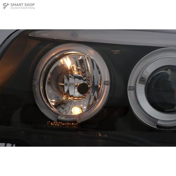 Faruri Angel Eyes BMW Seria 1 E81 E82 E87 E88 (2004-2011) Negru