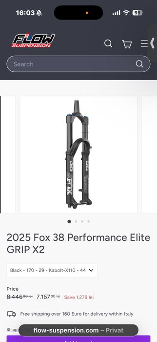 Vand fox 38 performance elite grip x2/Schimb cu zeb ultimate