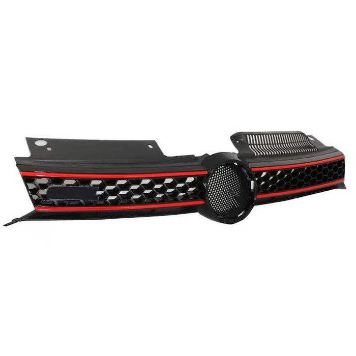 Grila Centrala model GTI pentru Volkswagen VW Golf 6 VI, Negru Lucios