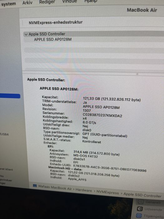 Laptop MacBook Air Late 2018 ; i5 ; 8 GB RAM