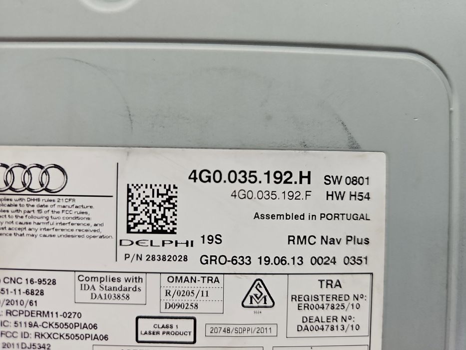 Radio CD AUDI A6 (4G2, C7) [Fabr 2012-2017] 4G0035192H