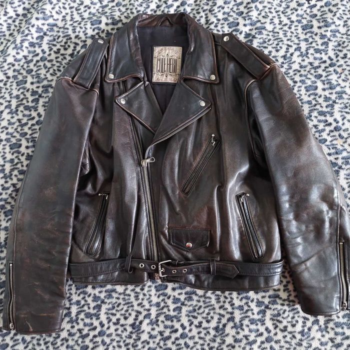 Geaca de piele, marimea M, culoare maro