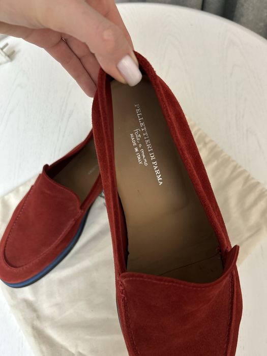 Pellettieri di Parma красные замшевые лоферы/мокасины.