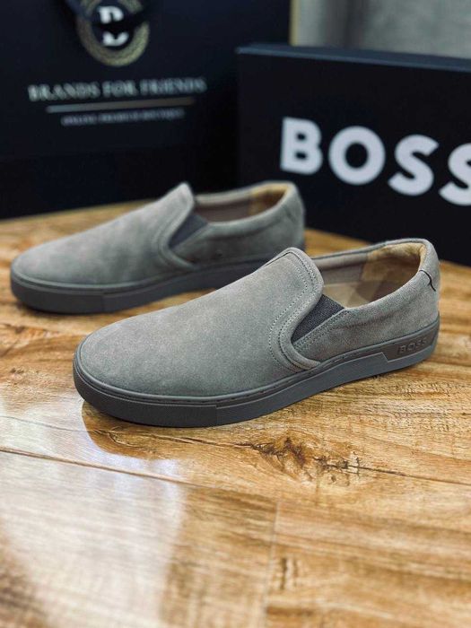 BOSS мужские слипоны из натуральной замши РАЗМЕР 42