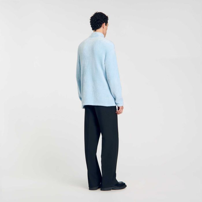 Sandro, Pulover din fleece Teery, Albastru, M