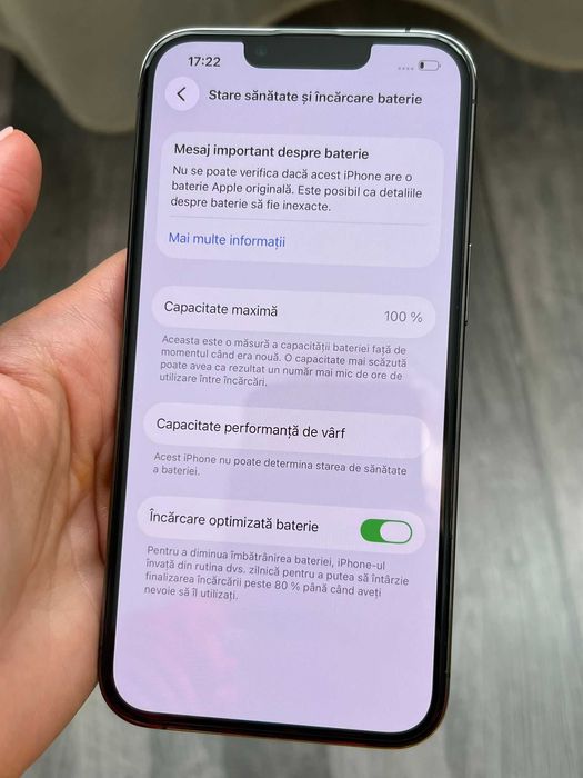 iPhone 13 PRO Negru 128GB Baterie:100%.Preṭ fix!