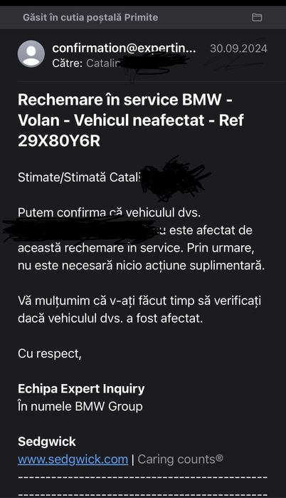 Volan cu airbag LCI BMW F10/F11 original 2014