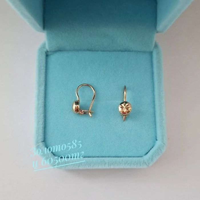 Золото 585 детский серьги