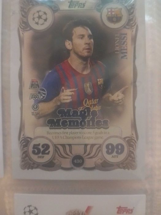 Futbolna karta na messi match-attax