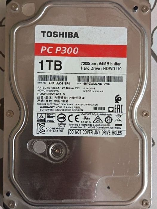 1TB HDD Toshiba, Seagate