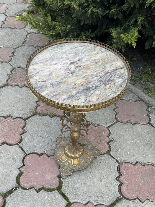 Masa din bronz masiv cu blat de marmura