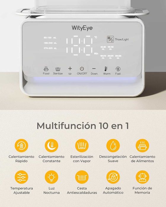 Двоен нагревател за шишета и стерилизатор 10 в 1  WityEye
