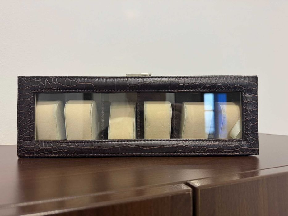 Cutie pentru ceasuri din piele maro