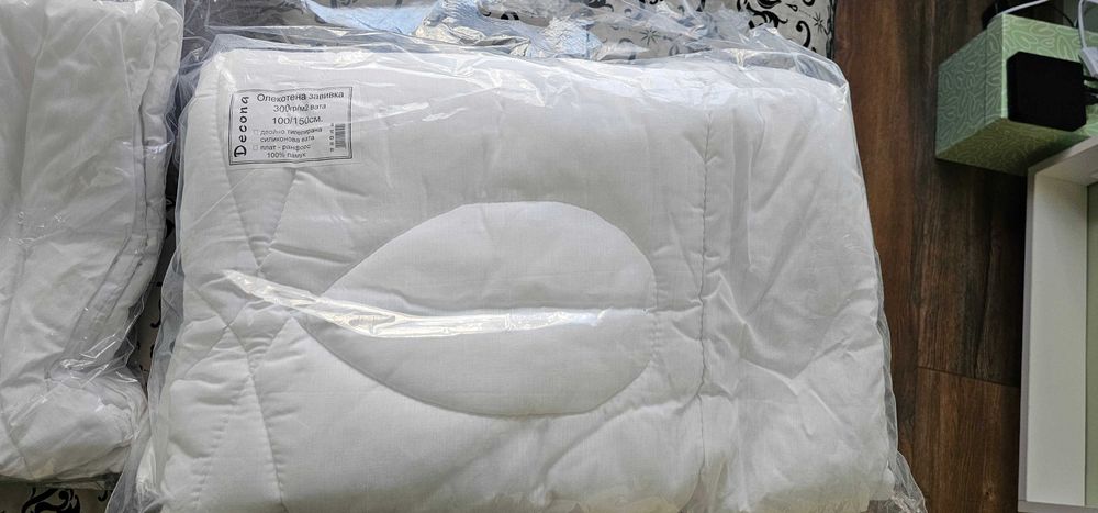 Бебешки олекотени завивки Ранфорс 100/150 – лятна + зимна (нови) + бебешка възглавница 35/45