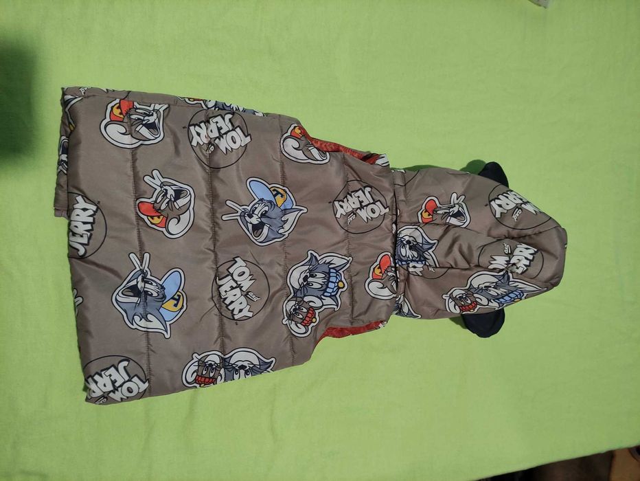 Лот нови детски дрехи 92 и 98, 104, Детски елек с качулка Том и Джери