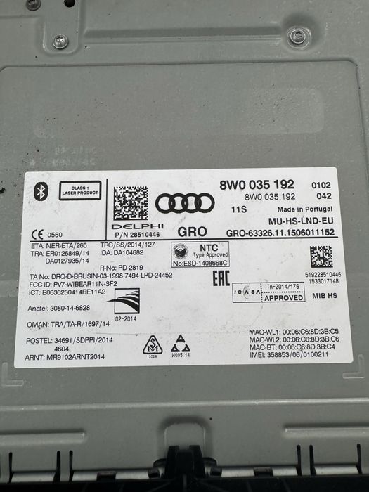 Unitate Navigatie Audi A3 A4 A5 Q5 Multimedia CarplayAndroid 8W0035192