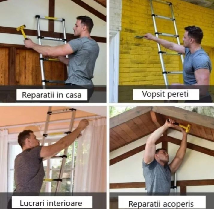 Scara premium telescopica din Aluminiu 11 Trepte,3,2 m, NOUĂ - 395 Lei