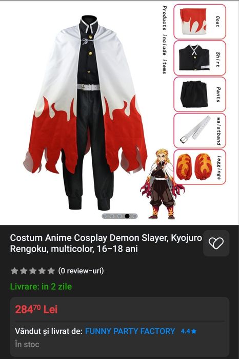 Cosplay Rengoky Demon Slayer 16-18 ani