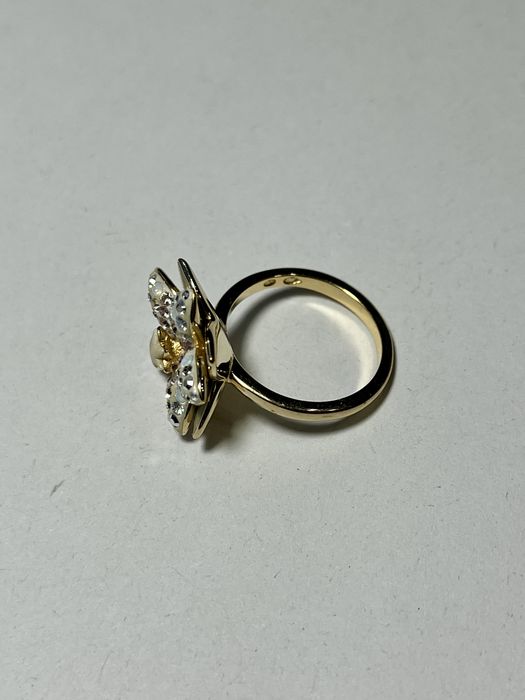 Swarovski Rare Flower Ring - Swan Logo - Gold Plated