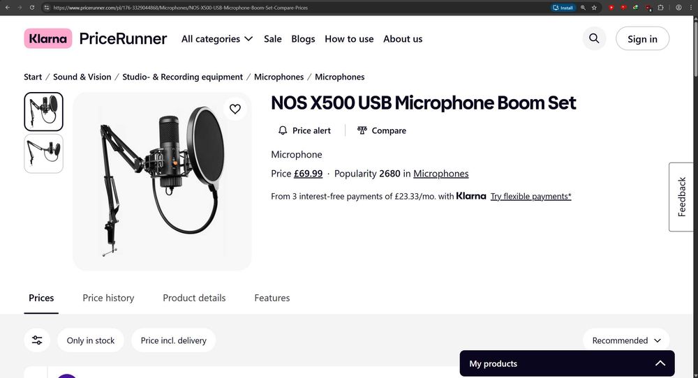 NOS G500 Gaming Microphone кондензерен микрофон за стрийминг USB