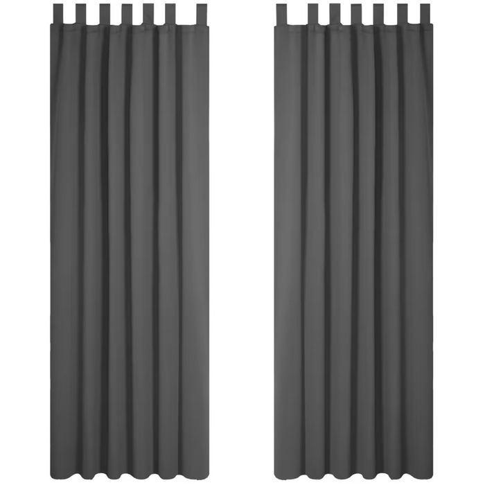 Set 2 perdele blackout Deconovo 140x220 cm, termoizolante – gri închis