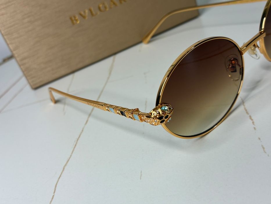 Ochelari de Soare Bvlgari Serpenti Oval Gold – Ediție Premium, Noi la Cutie