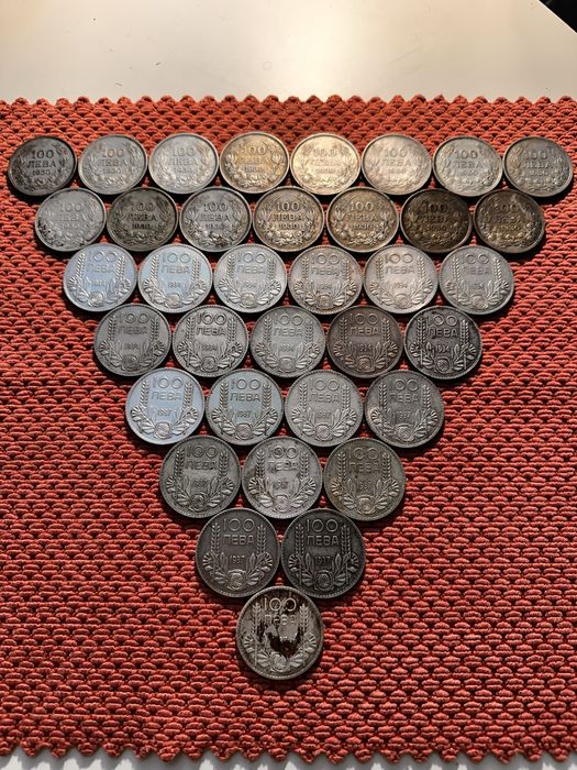 СРЕБЪРНИ монети 100 лева 1930-34-37 година