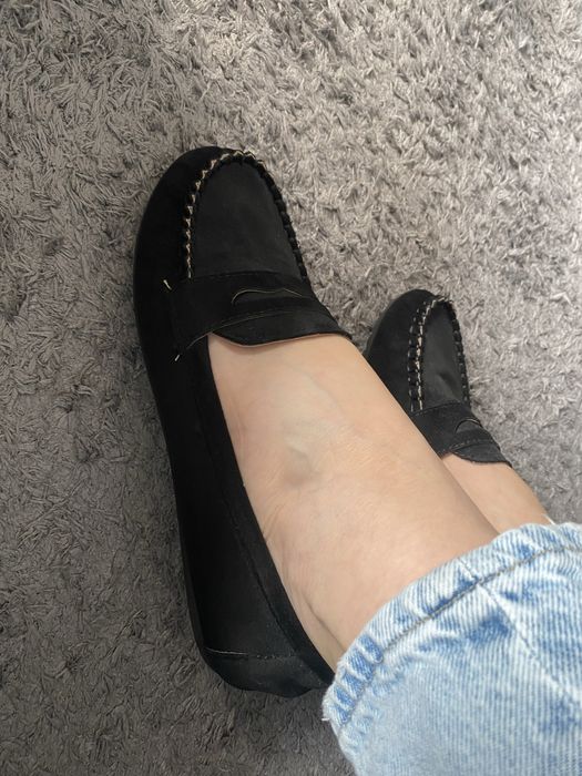 Mocasini catifea dama negri 40