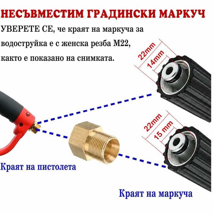 Пистолет за водоструйка - 61см - за високо налягане