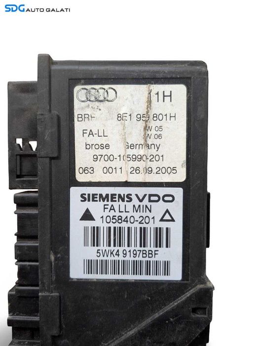 Motoras Macara Electrica pentru Geam Sticla Usa Portiera Stanga Fata Audi A4 B7 2005 - 2008 Cod 8E1959801H 9700-105990-201 105840-201 5WK49197BBF [L9525]