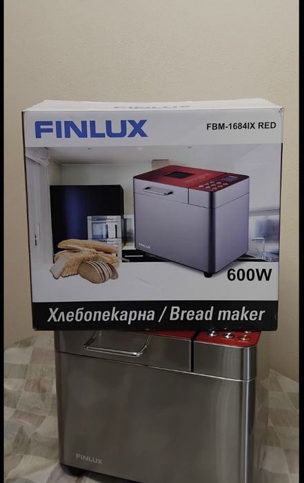Хлебопекарна Finlux FBM-1684IX RED , 500 / 750 /1000 гр. , 600 W