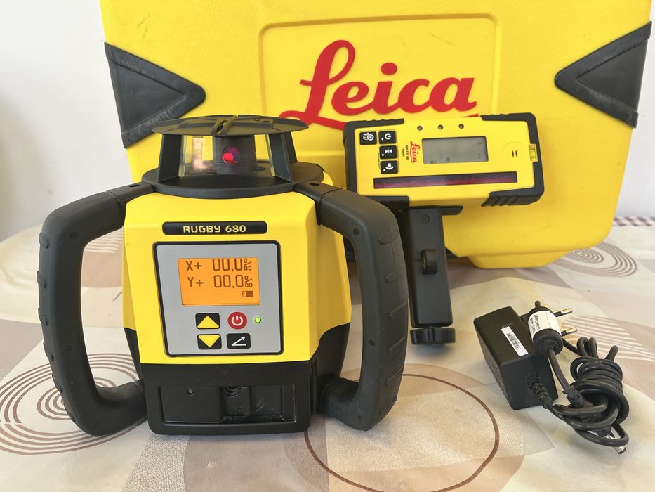 Leica Rugby 680 laser de exterior cu panta dubla cu receptor incarcator si geanta transport milwaukee hilti dewalt bosch trimit in tara cu verificare