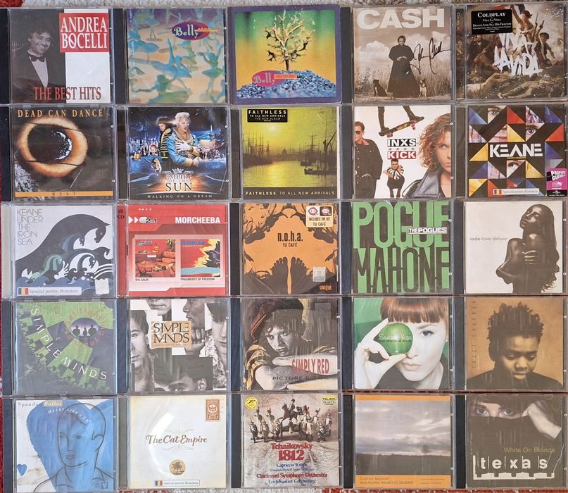 Casete și CD-uri audio cu muzică pop, rock, jazz, clasică