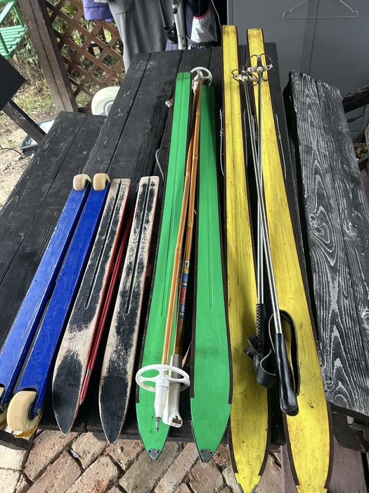 Schiuri  vechi din lemn alpenblitz copii si adulti