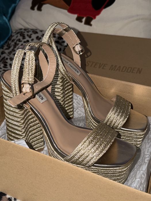 Steve Madden Sandale cu platforma gold rope