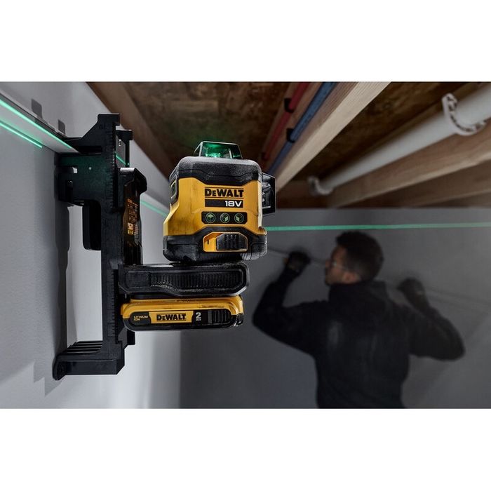 Лазерен нивелир линеен DeWALT DCLE34031D1, 18V, 3 лъча зелени