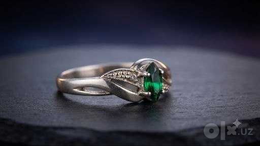 Серебряное кольцо с камнем ХРОМПИОПСИД