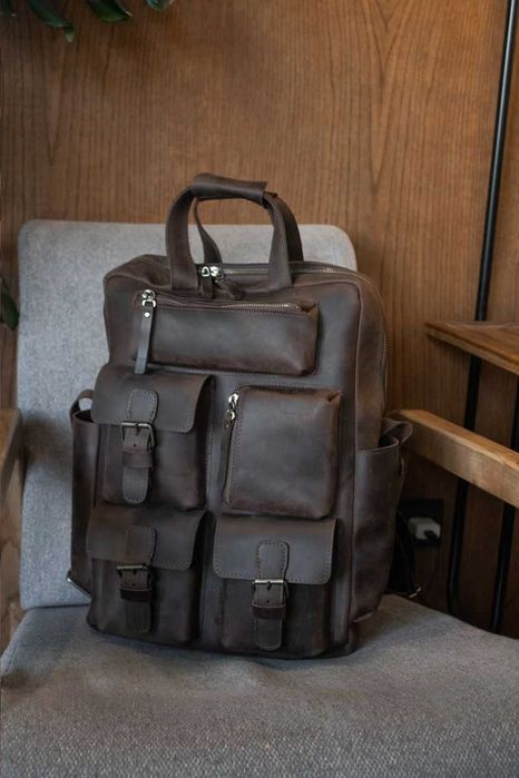 Rucsac din piele naturală. Rucsac pentru laptop. laptop backpack. Rucsac din piele pentru călătorii.