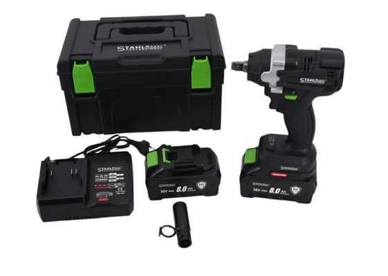 НЕМСКИ Акумулаторен Ударен Гайковерт-Винтоверт Stahlmayer + ЛЕД ФЕНЕР