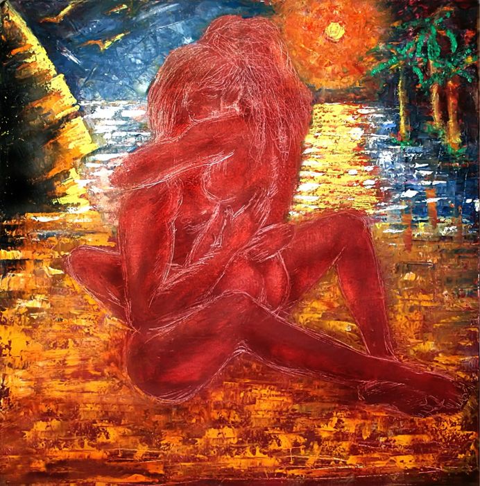 Картина  холст масло в раме