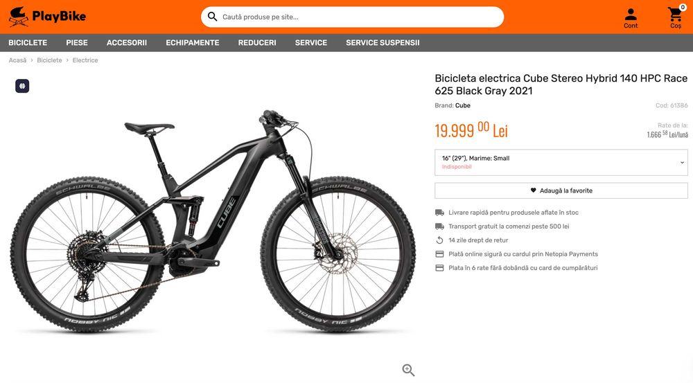 Bicicleta electrica Cube Stereo Hybrid 140 HPC Race 625