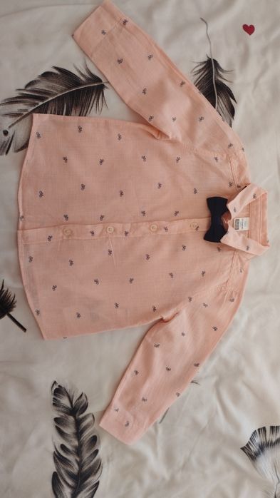 Светло розова риза 9-12м