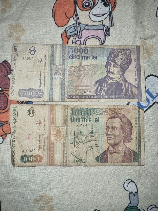Bancnote 1000 și 5000 lei